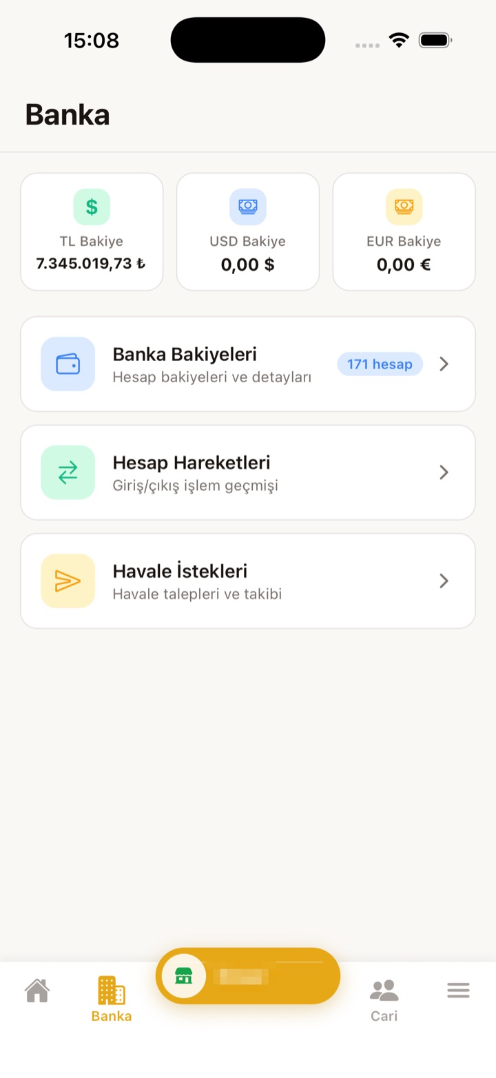 Terminal Gold mobil — Banka Modülü