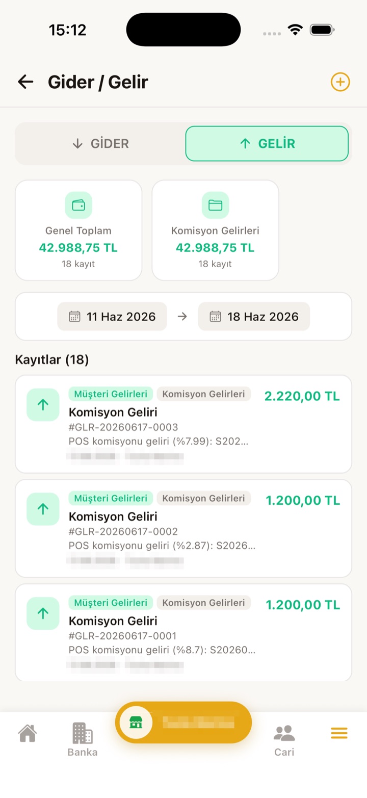 Terminal Gold mobil — Gelir Detayı
