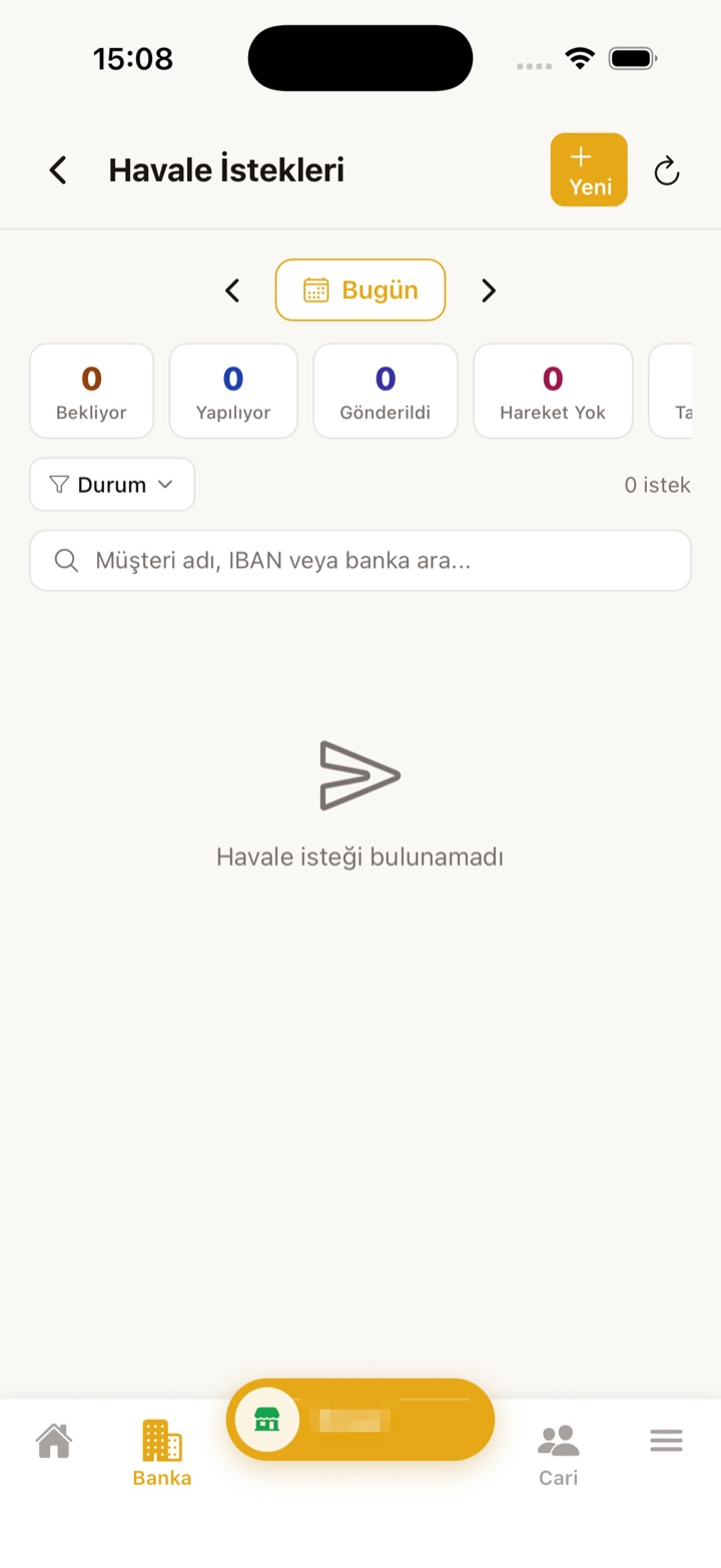 Terminal Gold mobil — Havale İstekleri