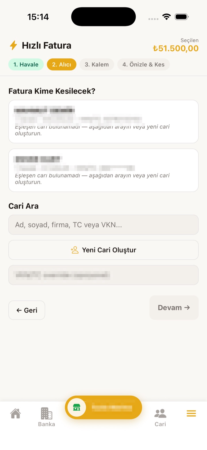 Terminal Gold mobil — Hızlı Fatura — Alıcı
