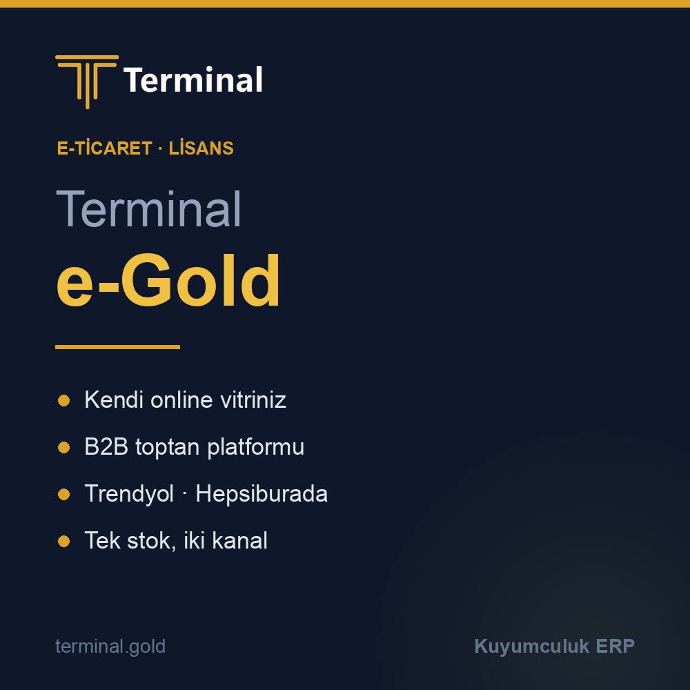 Terminal e-Gold paketi — e-ticaret, B2B ve pazaryeri